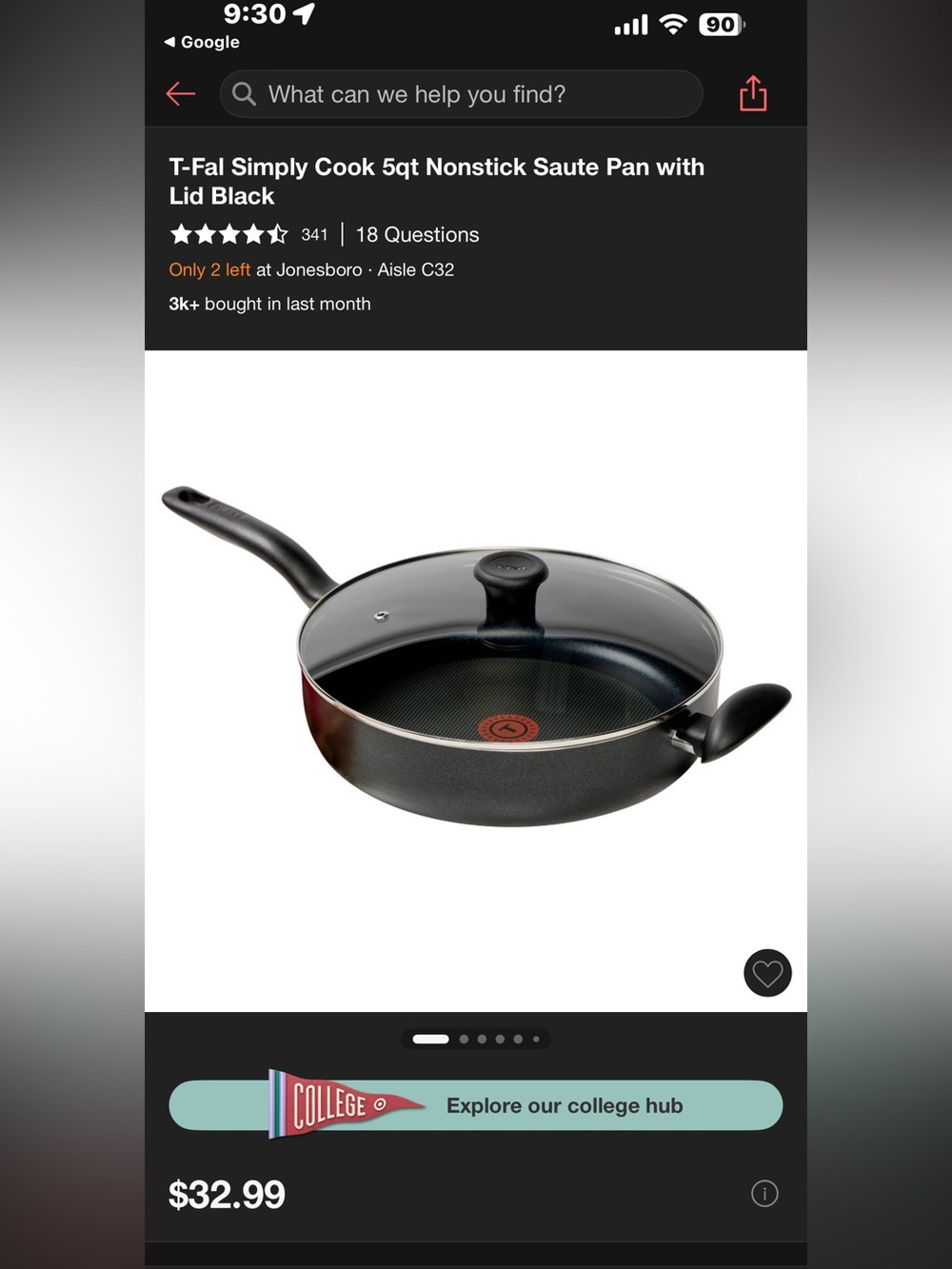 Black Nonstick Frypan and Sauté Pan Set with Tempered Glass Lid - Picture 2 of 3